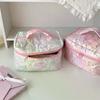 Shiny Pearl Star Makeup Bag Cute Zipper Cosmetic Organizer Women Portable Toiletry Case Female Cloth Handbag For Girls