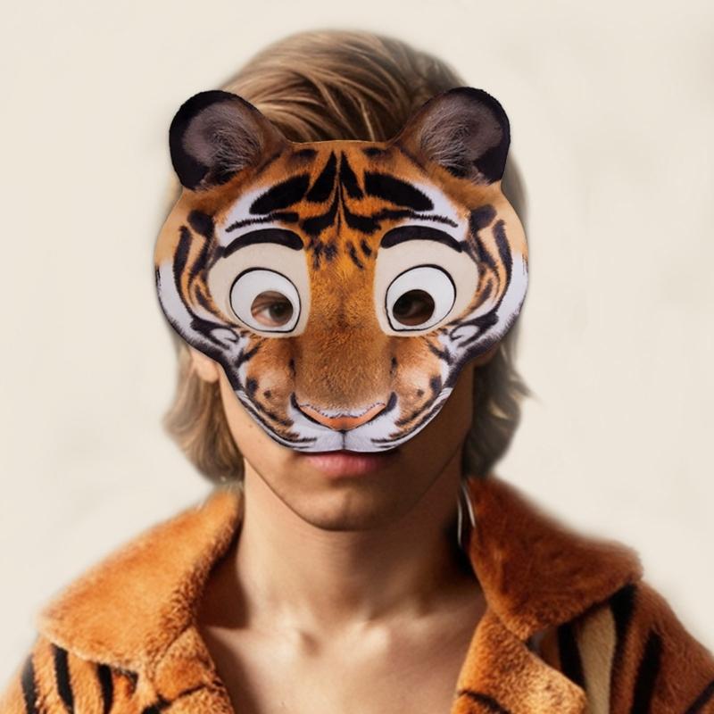 Cartoon Animal Masks For Kids Role Play Soft EVA Adjustable Elastic Strap Safe Costume Party Accessory Halloween School Performances