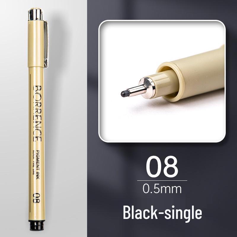 Refillable Waterproof Black Ink Needle Point Pen for Students & Adults - Ideal for Anime, Art, Drawing, Calligraphy, and Brush Supplies.