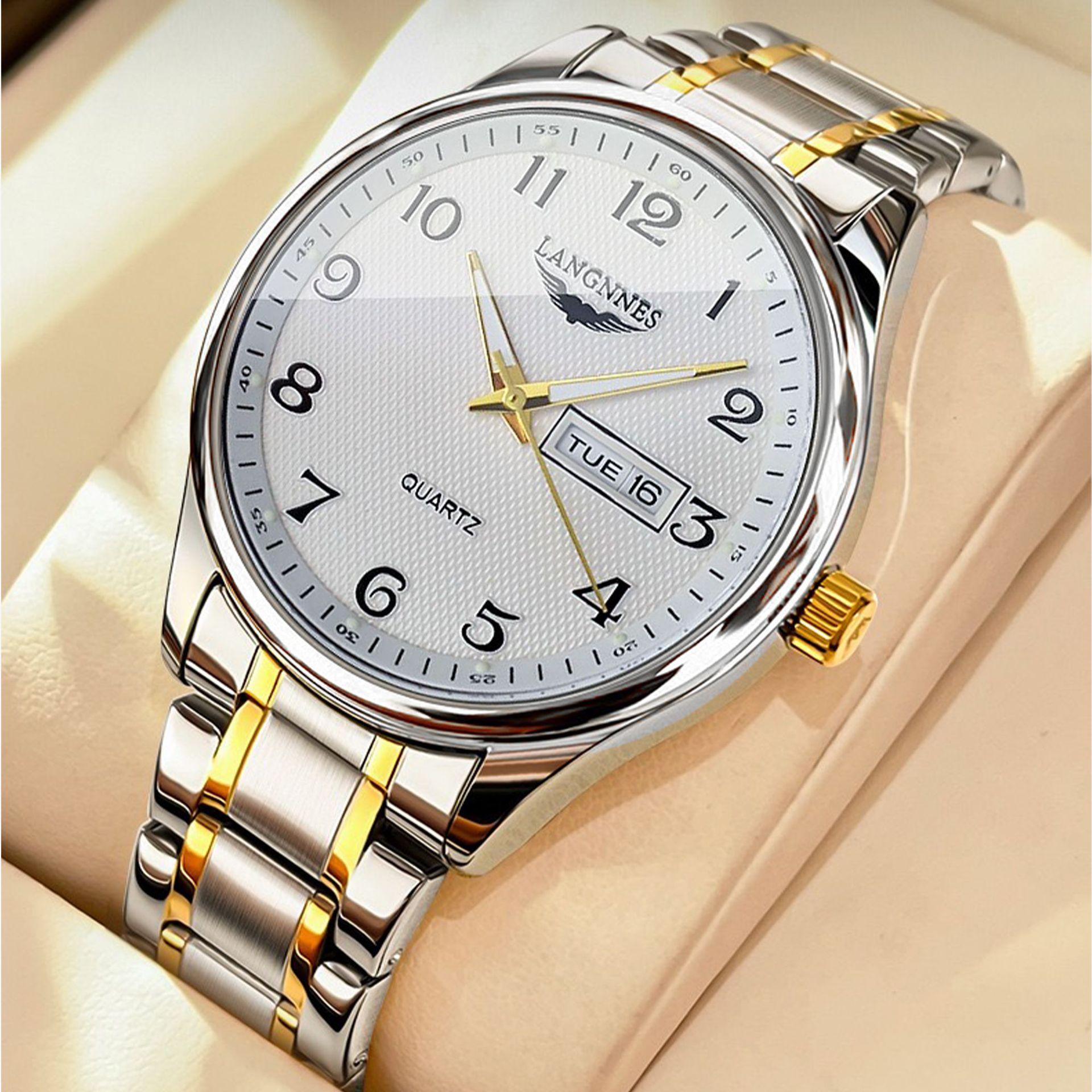 Men S Watches, Non-Mechanical Watches, Fashion Watches, High-End Fully Automatic Dual-Calendar Week Quartz Watches naked watch