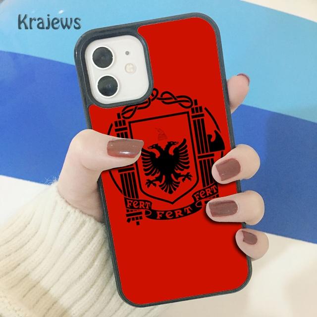 Krajews Albania Flag Eagle Soft Phone Case Cover For iPhone 17 Air 16 15 14 Plus 11 12 13 Pro Max Coque Shell Fundas