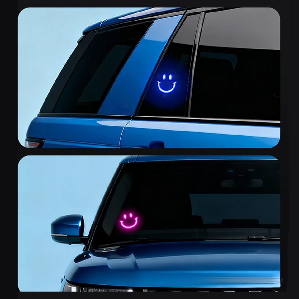 300mAh Smile Ambient Light Solar Powered Neon Light Car Decoration Rear Windshield Atmosphere Lights Car Accessories