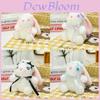 Plush Bunny Keychain With Pearl Necklace For Girls Backpack Decor