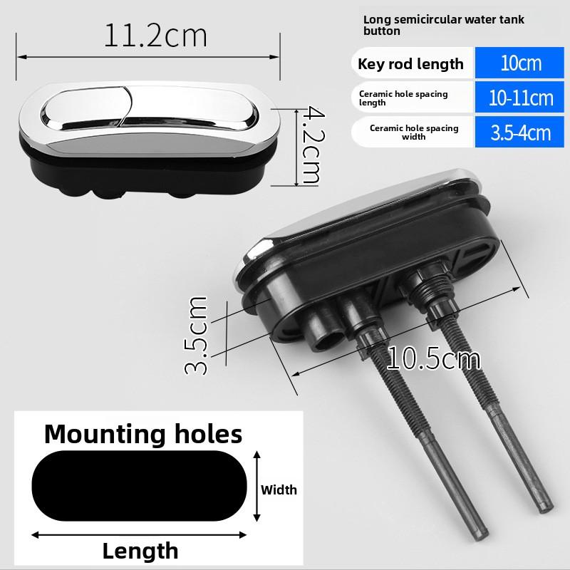 

Toilet Tank Round Valve Push Button Round Dual Press Tank Push Switch Water Saving Rod Accessories Dual Flush 38/48/58mm