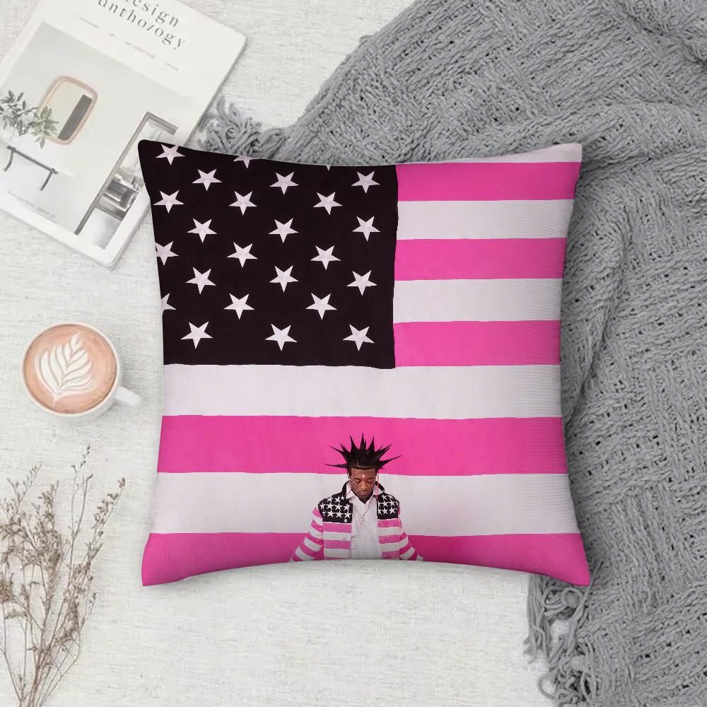 

Rapper Lil Uzi Vert Eternal Atake 2 Pillow Case Square Double-Sided Printing Short Plush Sofa Cushion Cover Bedside Pillow 12x12Inch