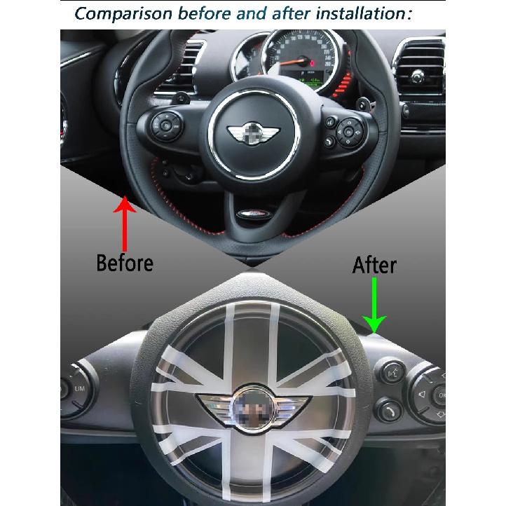 Car Steering Wheel Center Decorative Sticker Cover For MINI ONE Cooper S JCW F54 F55 F56 F57 F60 Countryman Decal Accessories