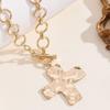 Elegant Peach Heart Hammered Necklace - Women's Clavicle Chain for Daily Wear