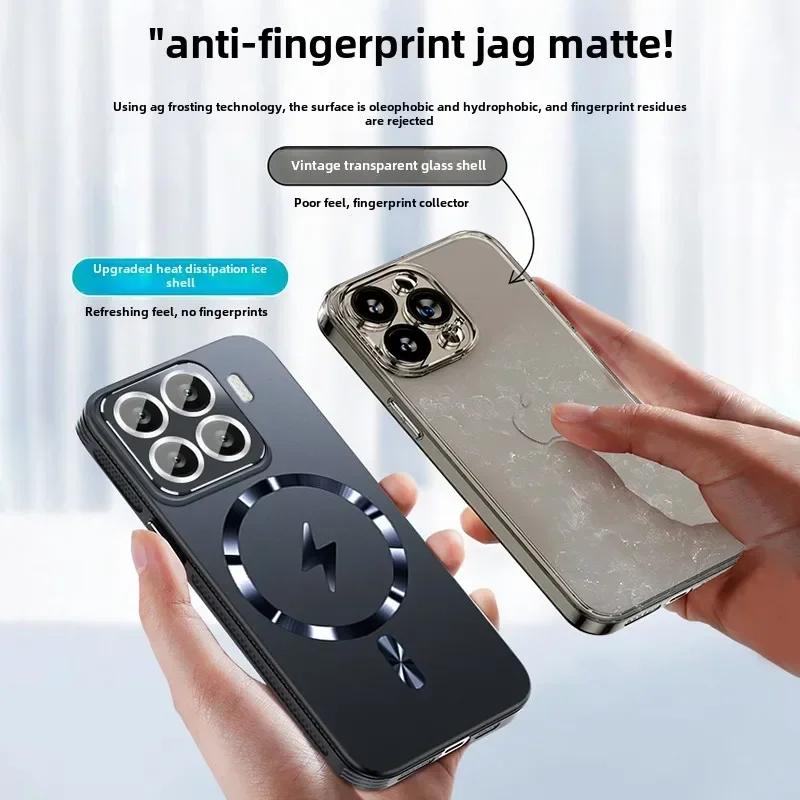 Magnetic Adsorption Phone Case for Xiaomi 15, 15 Pro, Heat Dissipation Function, Full Coverage, New