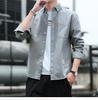 Men's Solid Color Oxford Cotton Yellow Button-Down Long Sleeve Shirt for Spring/Autumn Layering