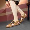 Sandals men's tide summer new style leather toe cap outdoor leisure sports hollow sandals beach shoes