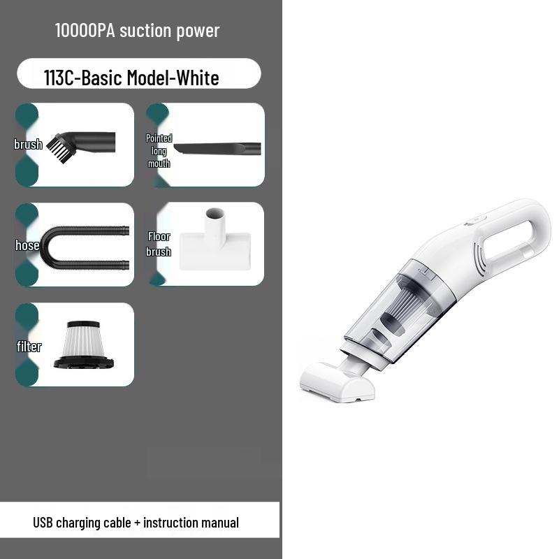 High-Power Handheld Car Vacuum with Wireless Charging, Compact Size, and Strong Suction