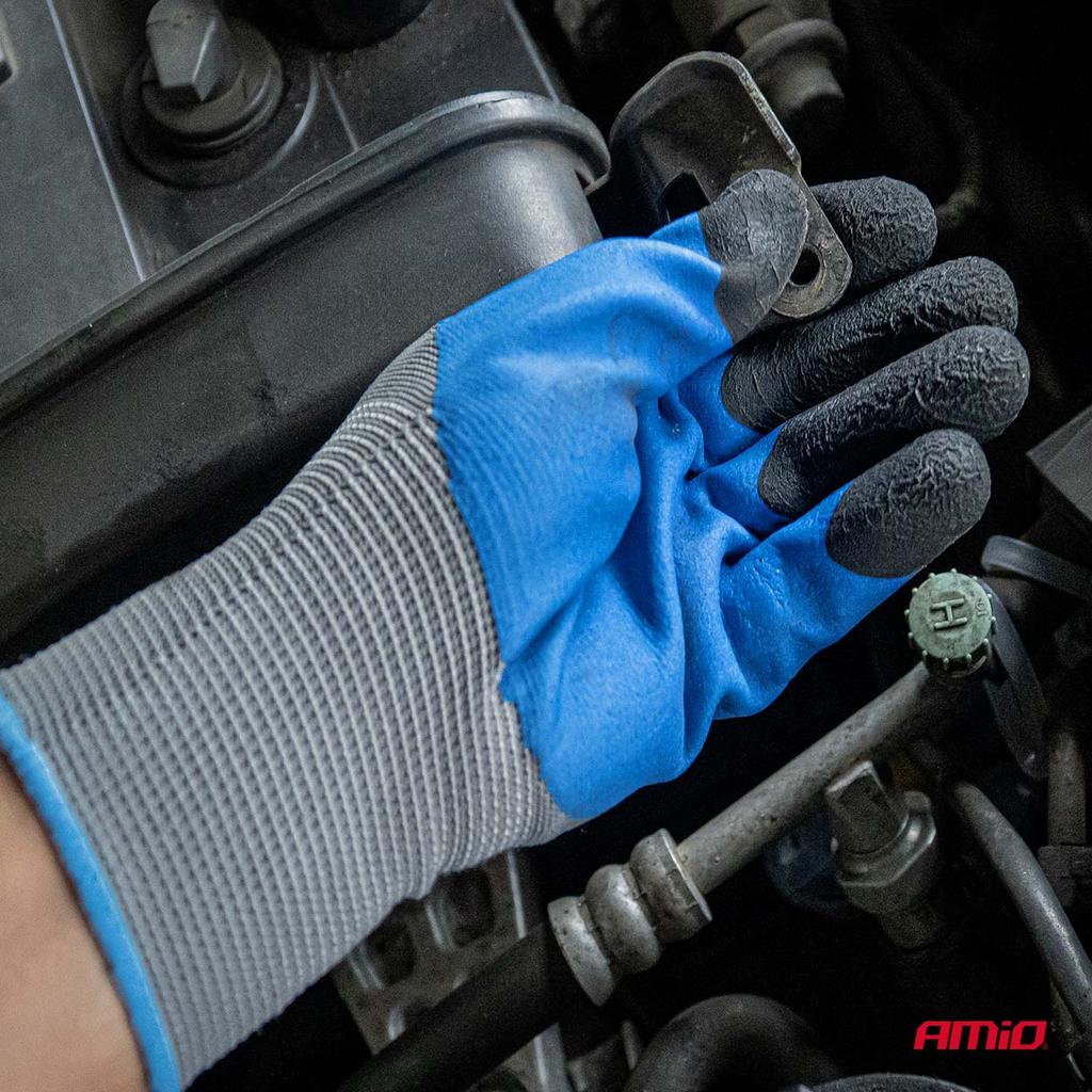 Polyester foam coated protective gloves 3/4 size 9 3131X 4pcs AMIO-04644