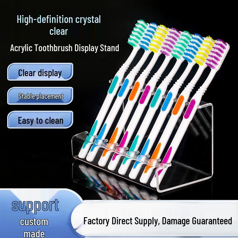 Acrylic Transparent Display Stand for Toothbrushes, Lipsticks, Eyebrow Pencils, and Pens