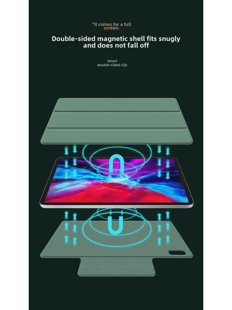 Magnetische Schutzhülle für iPad 10 10,9'', Air 4/5 und Pro 11 mit doppelseitigem Clip und Sturzschutzdesign