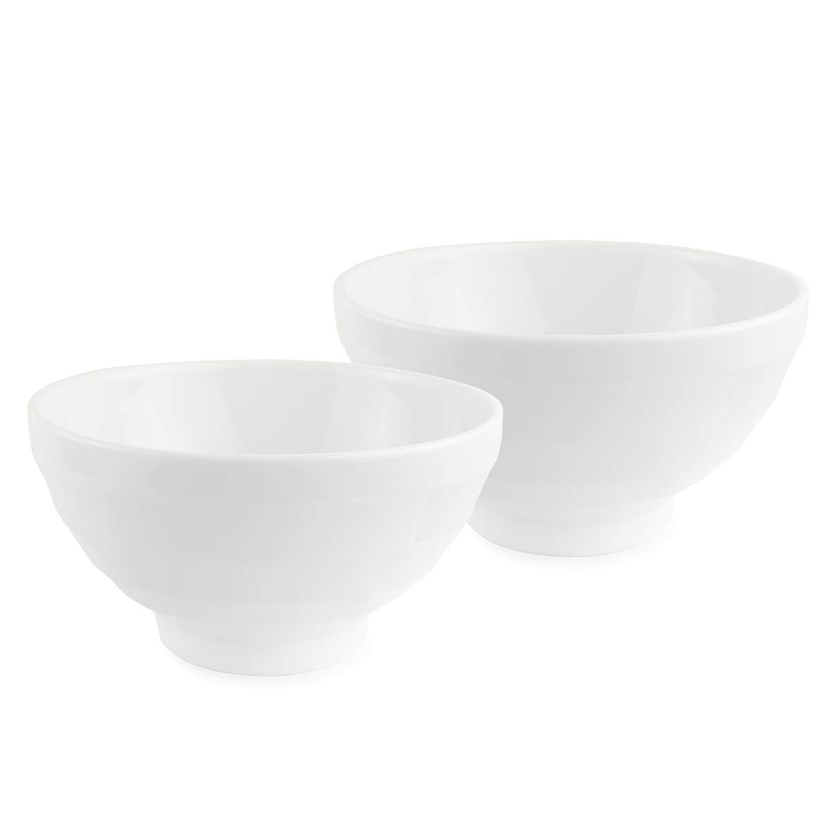 

[Made in Japan] Bom Dia Mino Ware Bowl, 16cm Diameter x 8.5cm Height, 2-Piece Set (White)