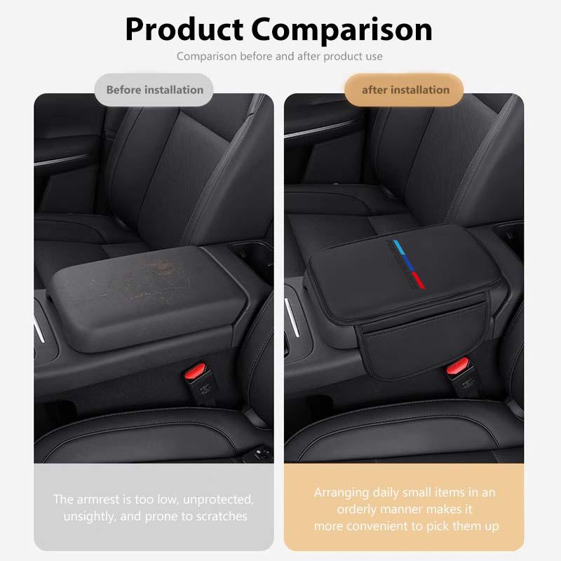 Leather Car Seat Central Console Armrest Pad Storage Bag For BMW M M2 M3 M4 M5 M6 E46 E90 E60 F30 E39 X1 X3 X4 X5 ULXMV1