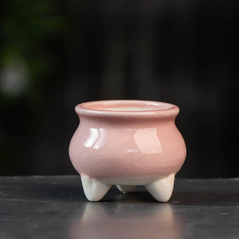 6 Stück/Set Bunte Mini-Blumentöpfe Sukkulenten-Pflanztopf Keramik-Pflanzgefäß Schreibtischschmuck Heimdekor