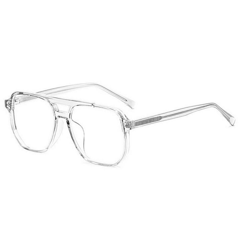 

Double Beam TR90 Blue Light Blocking Nearsighted Glasses Unisex Big Frame Polygon Prescription Spectacles 0 -0.5 -0.75 To -6.0 0 прозрачный белый