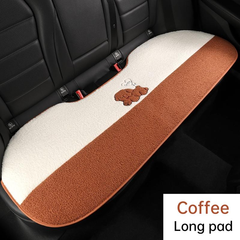 Funny Puppy Car Seat Cover 2025 New Autumn Fleece Fabric PU Leather Warm Comfortable Quick Installation Fits Most Cars