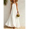 Womens Halter Neck Maxi Dress Loose Flowy Beach Bohemian Vacation