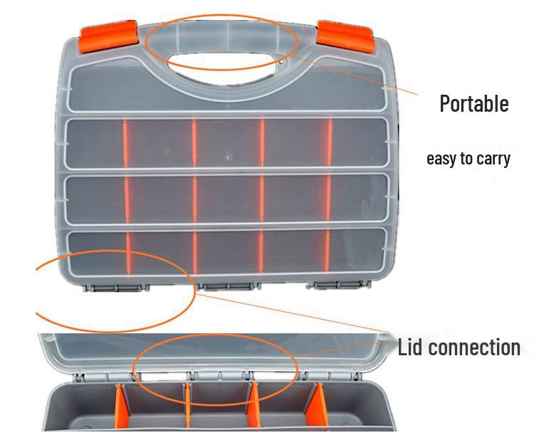 Transparent Handheld Tool & Screw Storage Box