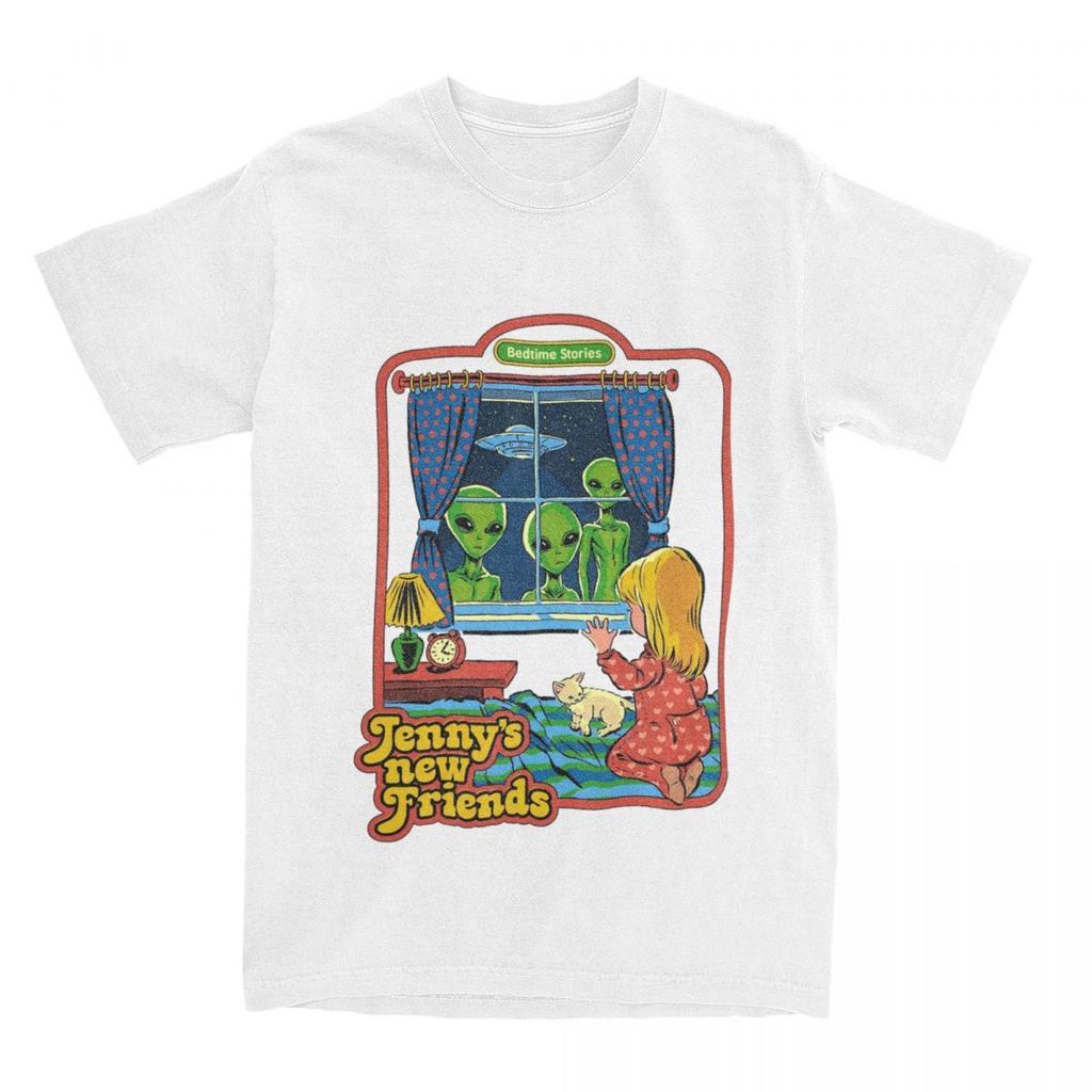 Herren Damen Horror Alien Gute Nacht Geschichte Shirt Merchandise ufo Schwarzer Humor Sci Fi 100% Baumwoll T-Shirt Kleidung