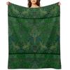 Peacock Art Deco/Art Nouveau In Arsenic Green Throw Blanket Bed Decorative Beds Plush for Winter Blankets