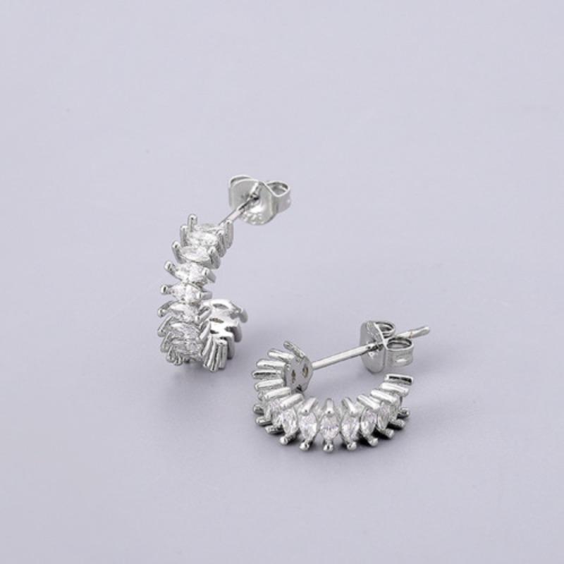 Fashion Snake-shaped Willow Leaf Chain Earrings - Unique and Versatile Ear Jewelry - Heart-shaped Round Beads Ear Decorations