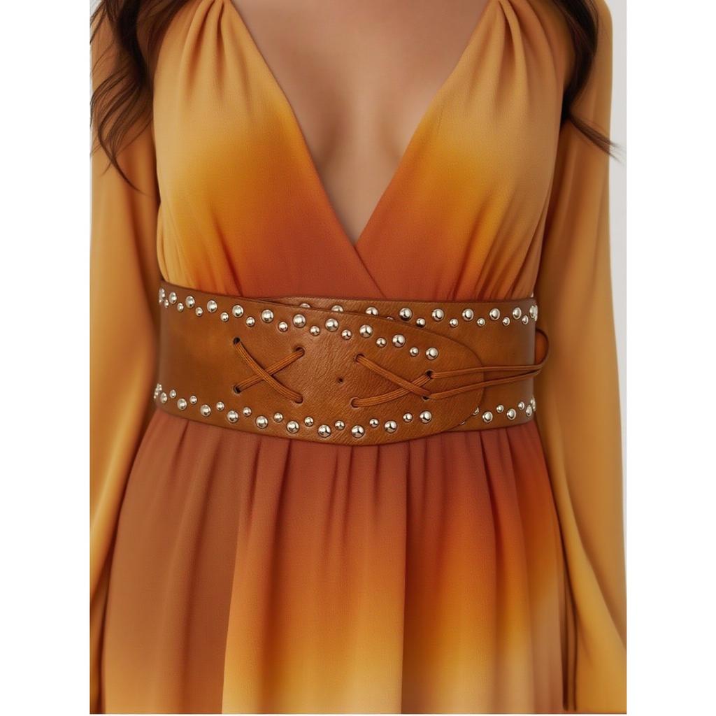 Amber Lustrous Waist Belt, Cinching Waist, Rope Tie, Coat Skirt, Popular Color Amber Waist Decoration