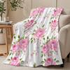 Rose Blanket, Soft Cozy Floral Throw Blanket Gift for Girl Women, Fuzzy Comfy Flannel Blanket for Couch,Travel,Bed,House Decor