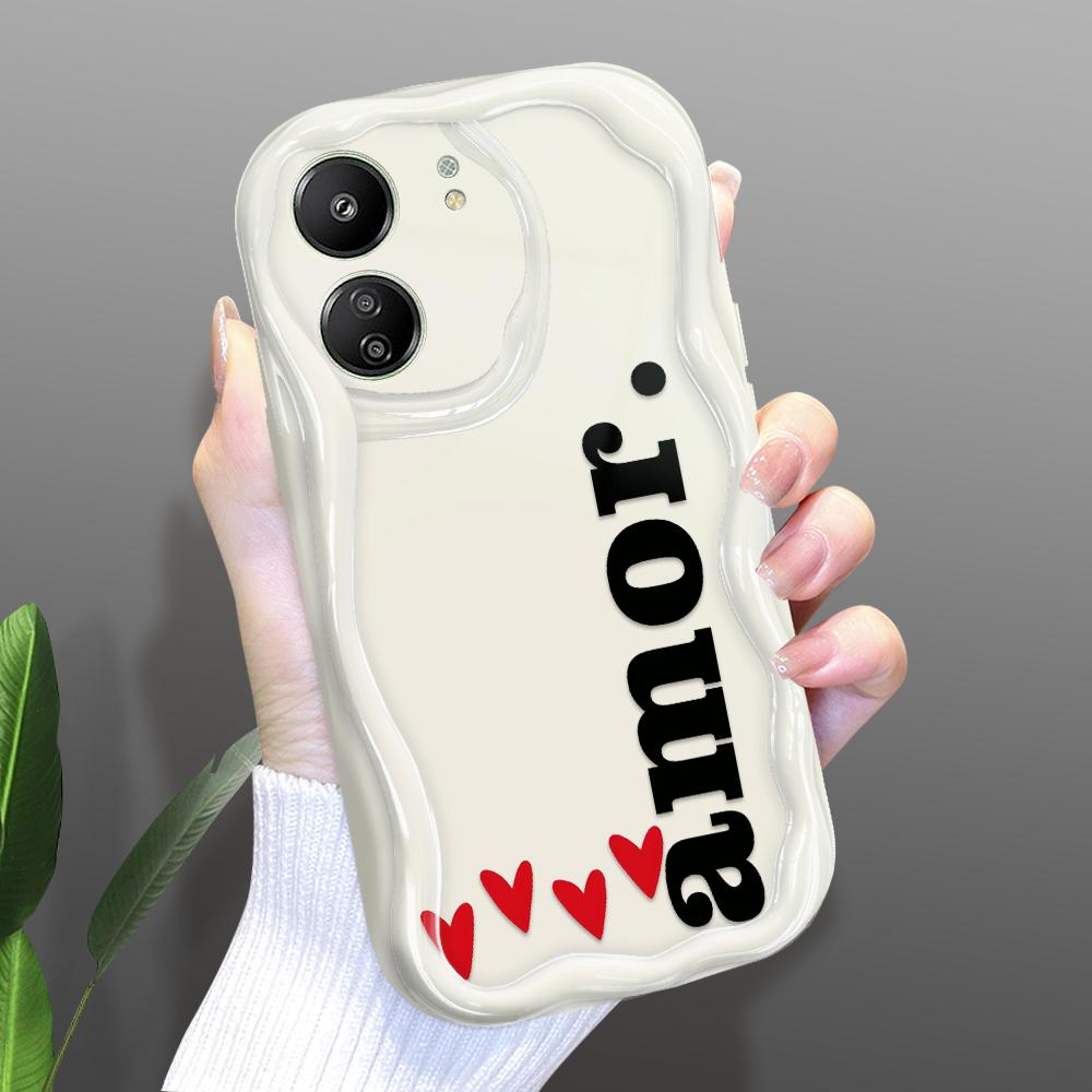 

Милый мультяшный узор, кремовая текстура, мягкий силиконовый чехол с волнистыми краями, чехол для телефона Xiaomi Redmi Redmi A4 белый