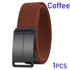 Metal Automatic Buckle Elastic Canvas Belt for Men Durable Stretch Tactical Waistband for Outdoor Training, Hunting Casual Pants