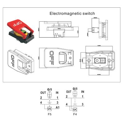 Versatile Electromagnetic Push Button Long Lasting Electromagnetic Switches User Friendly for Woodworking & Small Tools