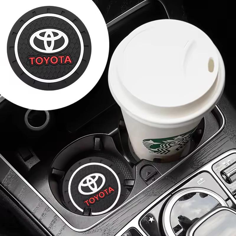 LATE7 2pcs Car Coaster Water Cup Bottle Holder Anti-slip Pad Mat Silica Gel Waterproof For Toyota Corolla Camry Hilux Rav4 Accessories