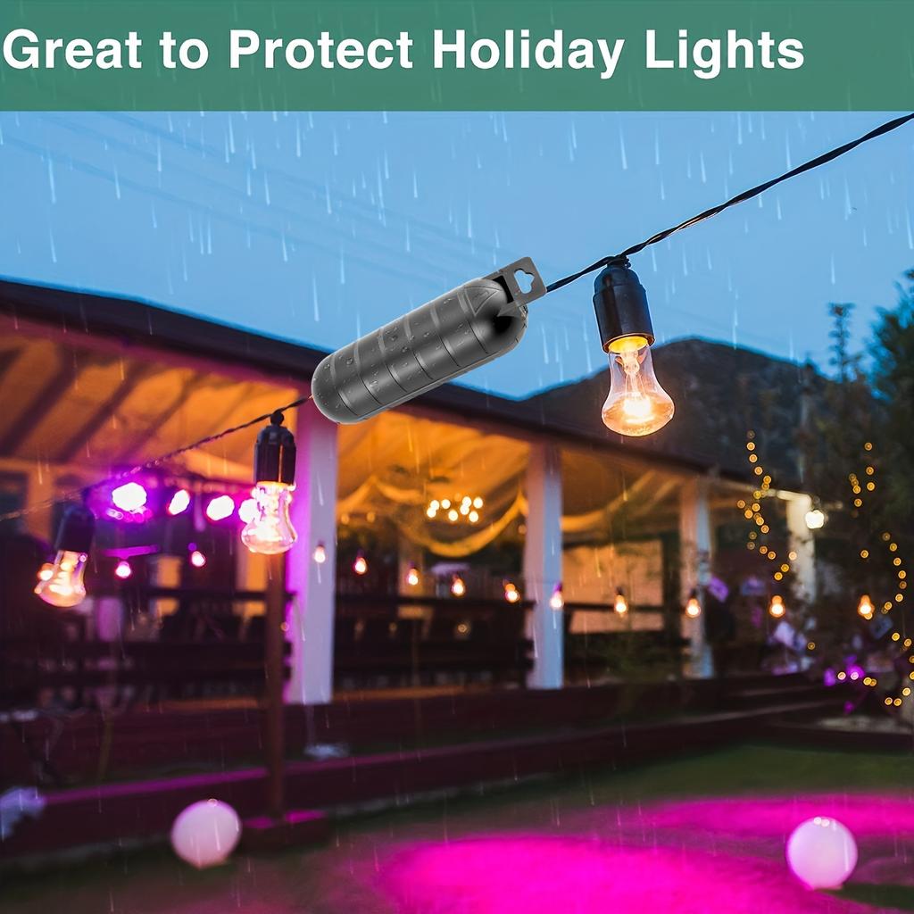 Extension Cord Plug Connection Protective Safety Cover, Water-Resistant Indoor Outdoor,String Holiday Christmas Lights Tools Fan