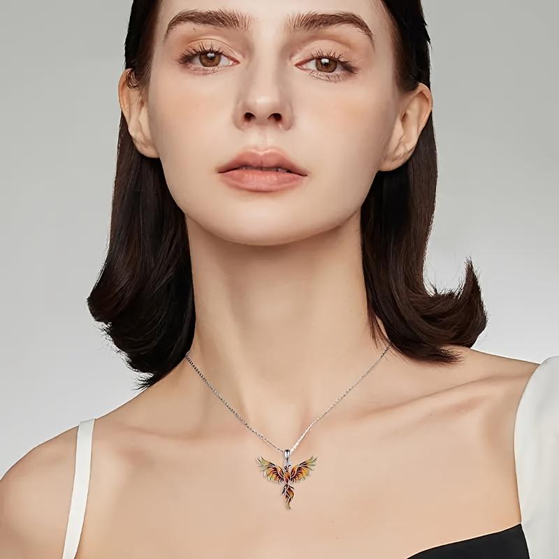 Modisches und elegantes Phönix-Anhänger-Halsketten-Set für Damen, Geburtstags-/Jubiläums-/Feiertags-Schmuckgeschenk für Ehefrau, Freundin