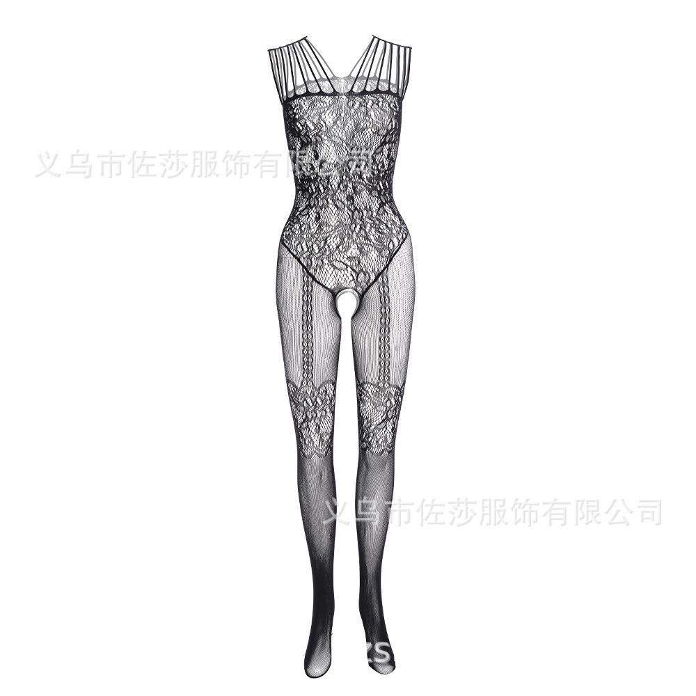 New Women's Jacquard Sexy One-piece Mesh Suspender