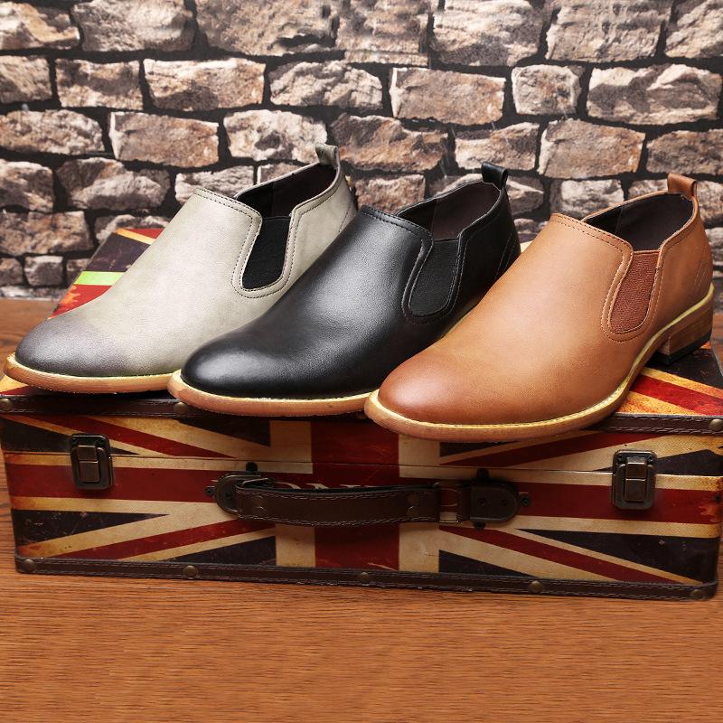Men's Shoes Pointed Toe Large Retro British Style Business Casual Formal Leather Shoes for Men Zapatos De Hombre