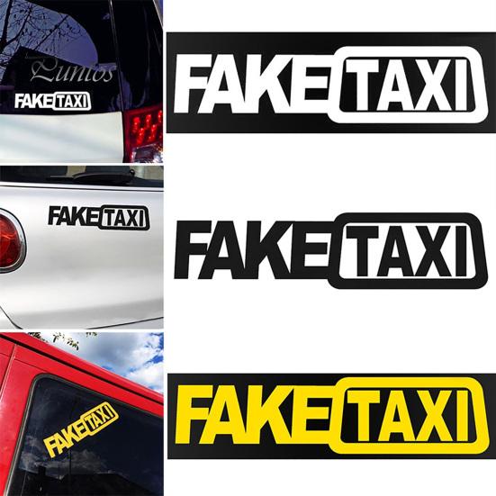 Funny Car Sticker FAKE TAXI Drifting Fake Taxi Sign Race Auto Vehicle Decal Decoration