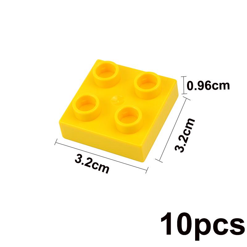MOC Big Size Bulk Thin Building Blocks Colorful Large Particle Road Plate Assembled Construction Bricks Toy Compatible Duploes