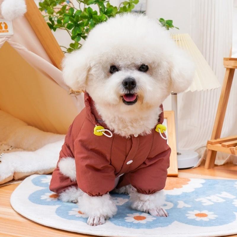 Windproof Dog Jumpsuits Jacket Autumn Dog Clothes Fashion Solid Pet Puppy Overalls Outdoor Cat Jumpsuits Pet Four Legged Clothes