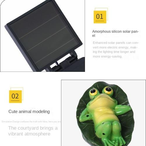 New Simulated Animal Solar Lamp Garden Garden Frog Resin Lamp Landscape Decoration LED Floor Insert Lamp