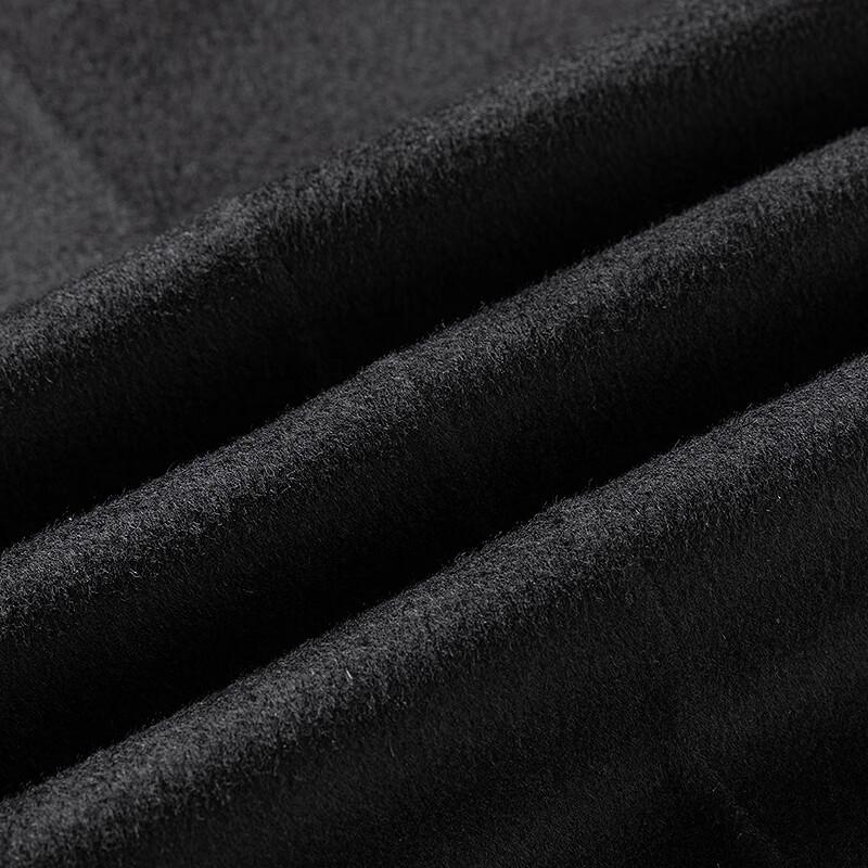 FAPAI Men's 70% Merino Wool Lapel Mid-length Overcoat