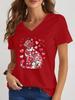 2026 New Summer Women's Fashion T-Shirt Short Sleeve 3D Cat Print Top Tees V-Neck Casual Woman Graphics Clothes Women's Clothing