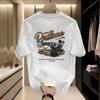 Cotton Short-Sleeved T-Shirt Men'S American Retro Half-Sleeved Student Top Boys Crew Neck Pattern Print Japanese