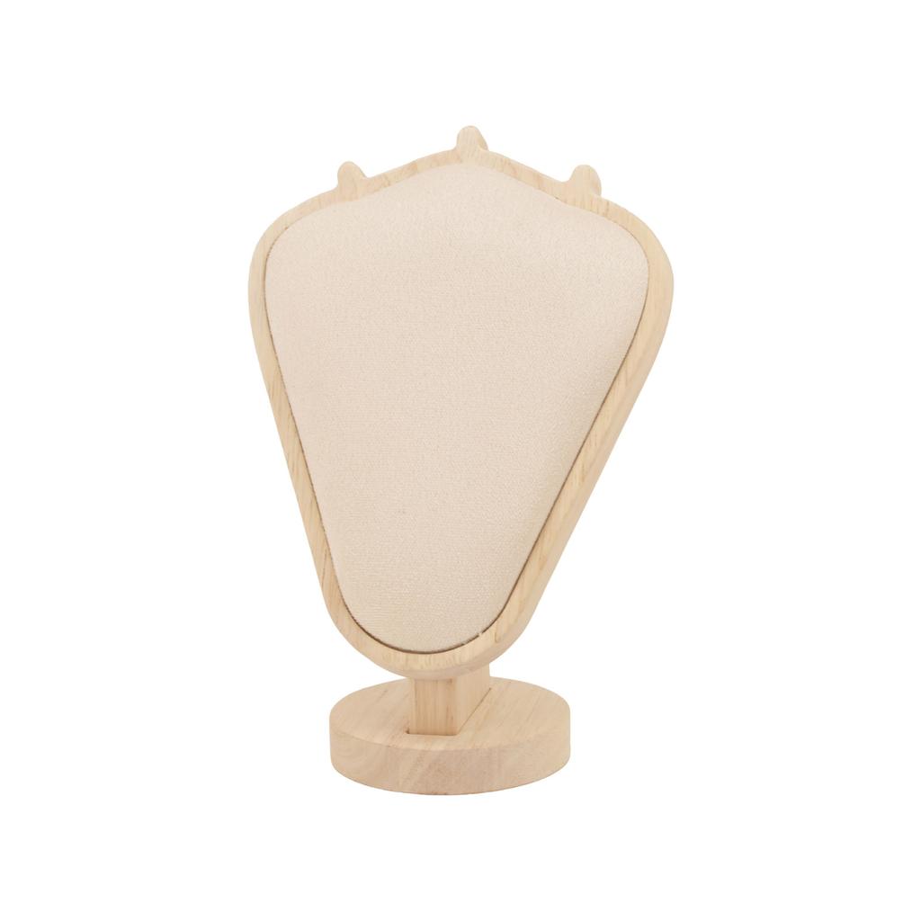 Elegant Sturdy Lint Necklace Display Stand Small Wood Jewelry Bust Holder Portable Accessory for Countertop Showcase