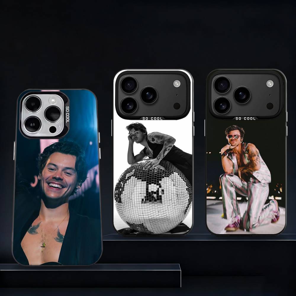 H-HaRRyS Singer Styles-s For iPhone 17,16,15,14,13,12,11,Pro,Max,Plus,E,Air,Mini Anti Fall Black Matte Hard Bumper Phone Case