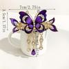 1PC High-end Butterfly Tassel Grab Clip Temperament Elegant Horizontal Clip Crab Clip Back of Head Ponytail Clip Top Clip