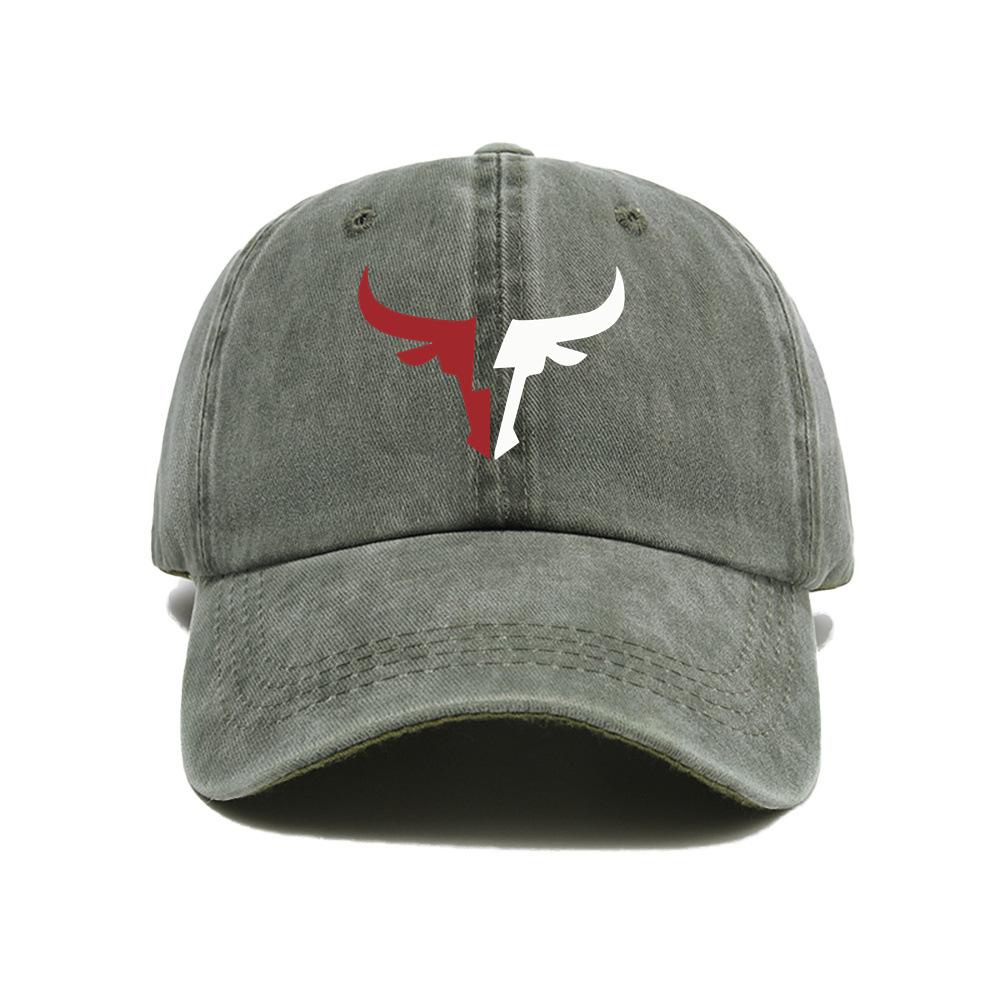 Bull Head Print Baseball Cap, Vintage Men's and Women's Duckbill Cap, Outdoor Travel, Sun Protection and Shading