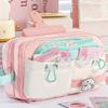 Multi-layer Cute Pencil Pouch Flip Style Gel Pen Organizer Simple Student Pencil Case  Girl